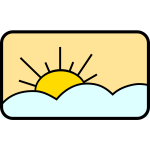 Sun in sky vector drawing