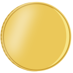 Vector illustration of shiny gold coin with reflection