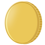 Vector illustration of glossy gold coin with reflection