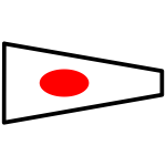 Japanese flag outlined