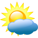 Vector clip art of weather forecast color symbol for partly cloudy sky