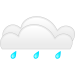 Pastel colored overcloud rain sign vector illustration