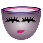 Vector drawing of posh lady purple cup