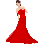 Chinese woman in red dress vector image