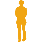 Man in listening pose silhouette vector image