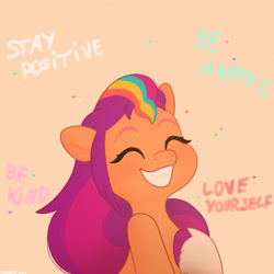 Size: 2480x2480 | Tagged: safe, artist:starburstuwu, sunny starscout (mlp), earth pony, equine, fictional species, mammal, pony, feral, hasbro, my little pony, my little pony g5, spoiler:my little pony g5, 2025, cute, female, hair, high res, mane, mane stripe, mare, positive ponies, solo, solo female