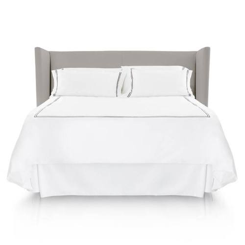 Woven White Matelasse Bed Skirt by Malouf