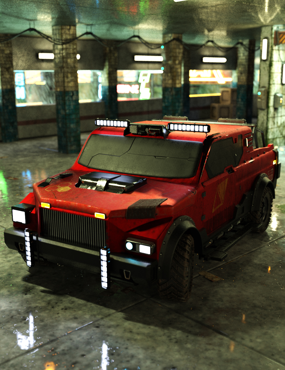 Cyberpunk Pickup Truck by: Charlie, 3D Models by Daz 3D