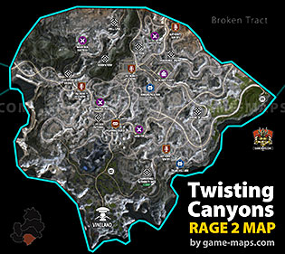 Twisting Canyons Rage 2 Map