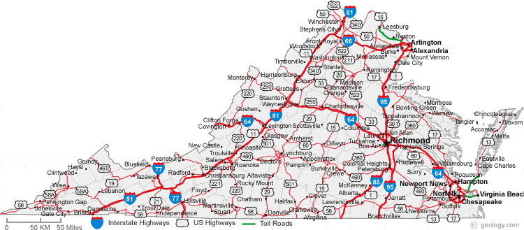 Route 66 Virginia Map – Map Vector