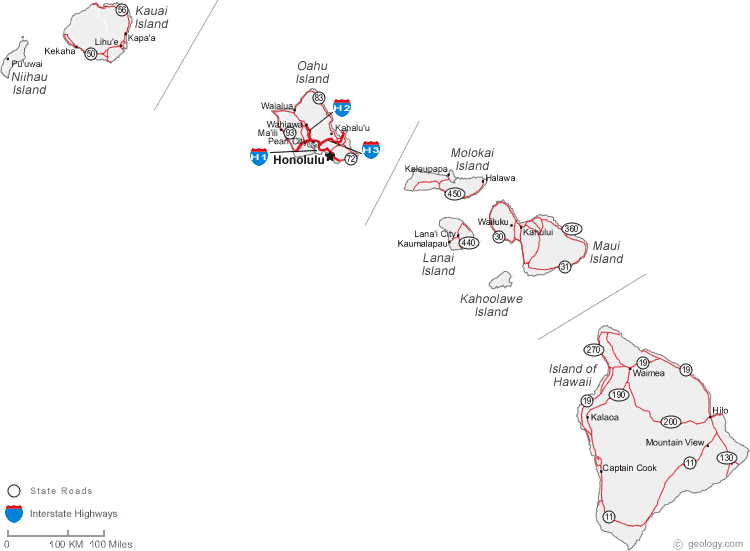 map of Hawaii cities