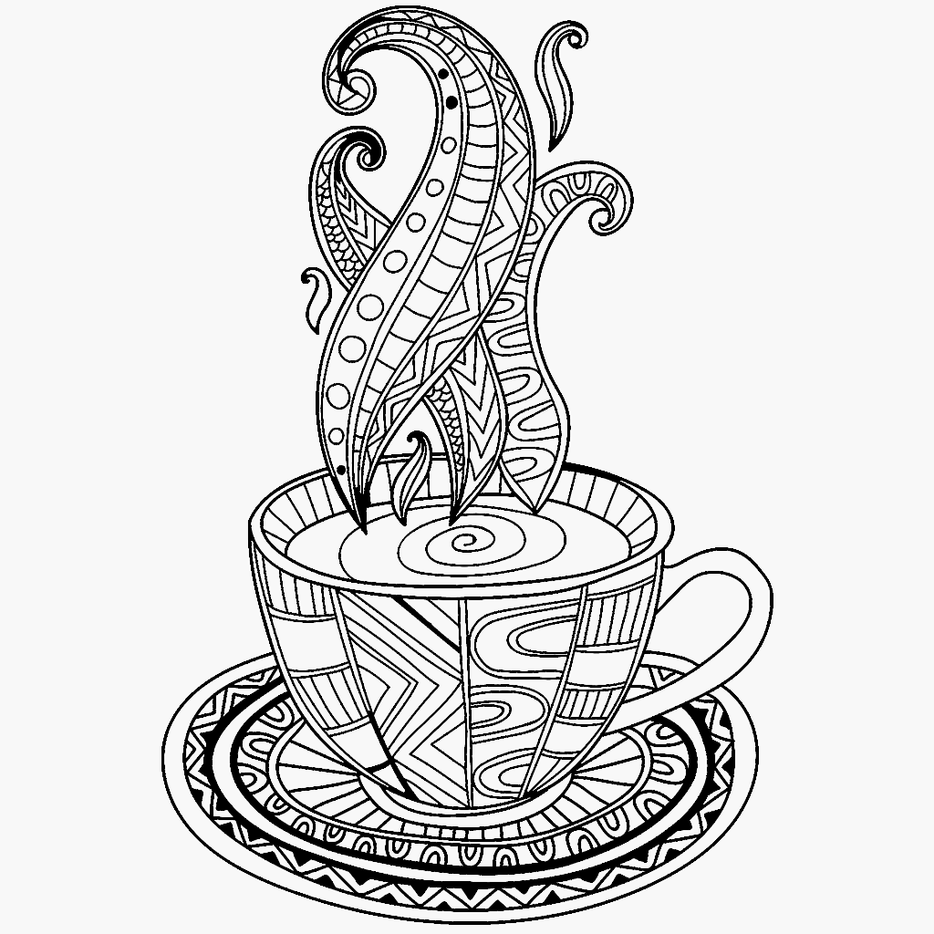 Coffee Mug Coloring Sheet Coloring Pages