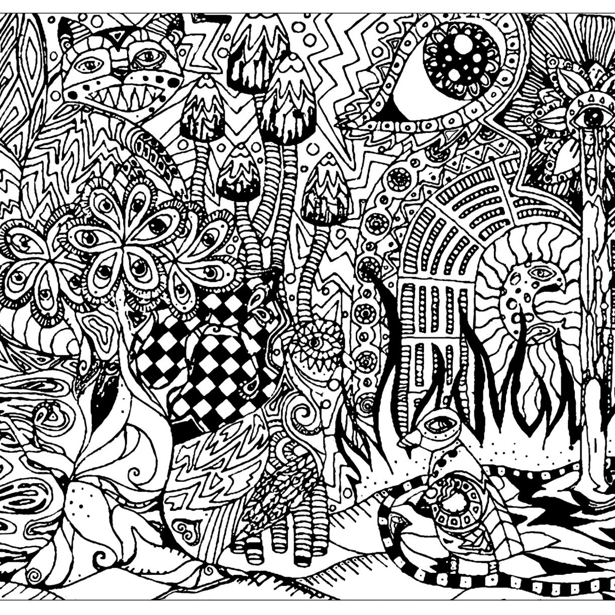 22+ hippie printable trippy coloring pages for adults Coloring sun ...