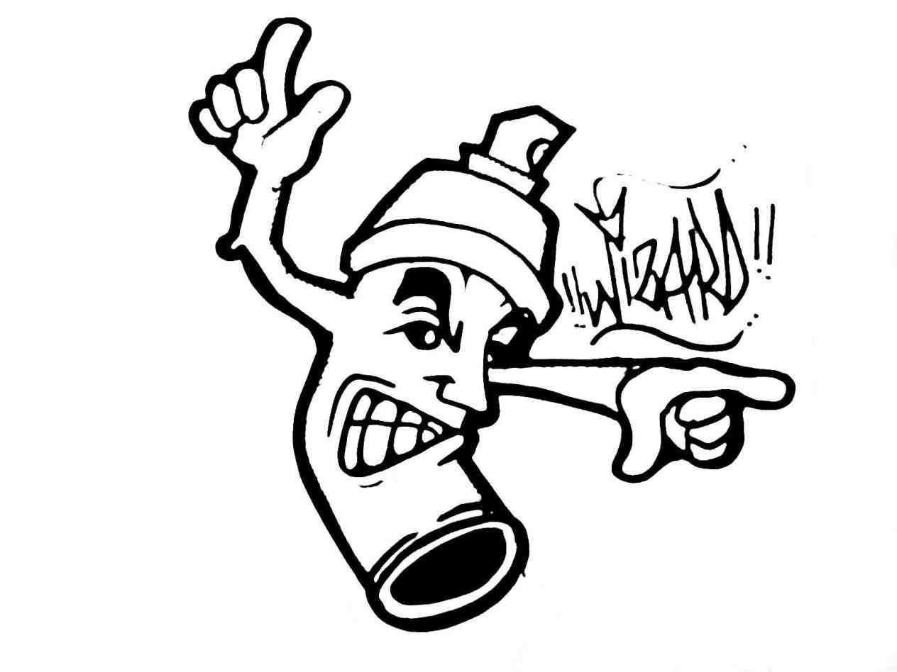 Graffiti Spray Drawing Cartoon Gangster Characters Cool Draw Sketch ...