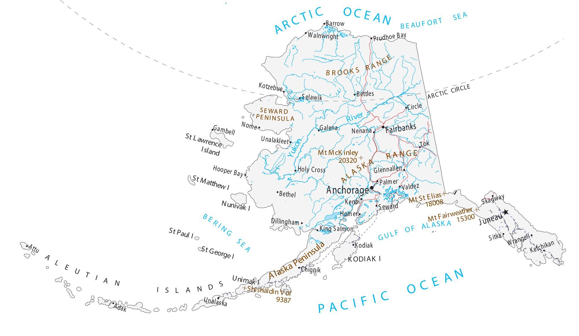 Printable Map Of Alaska