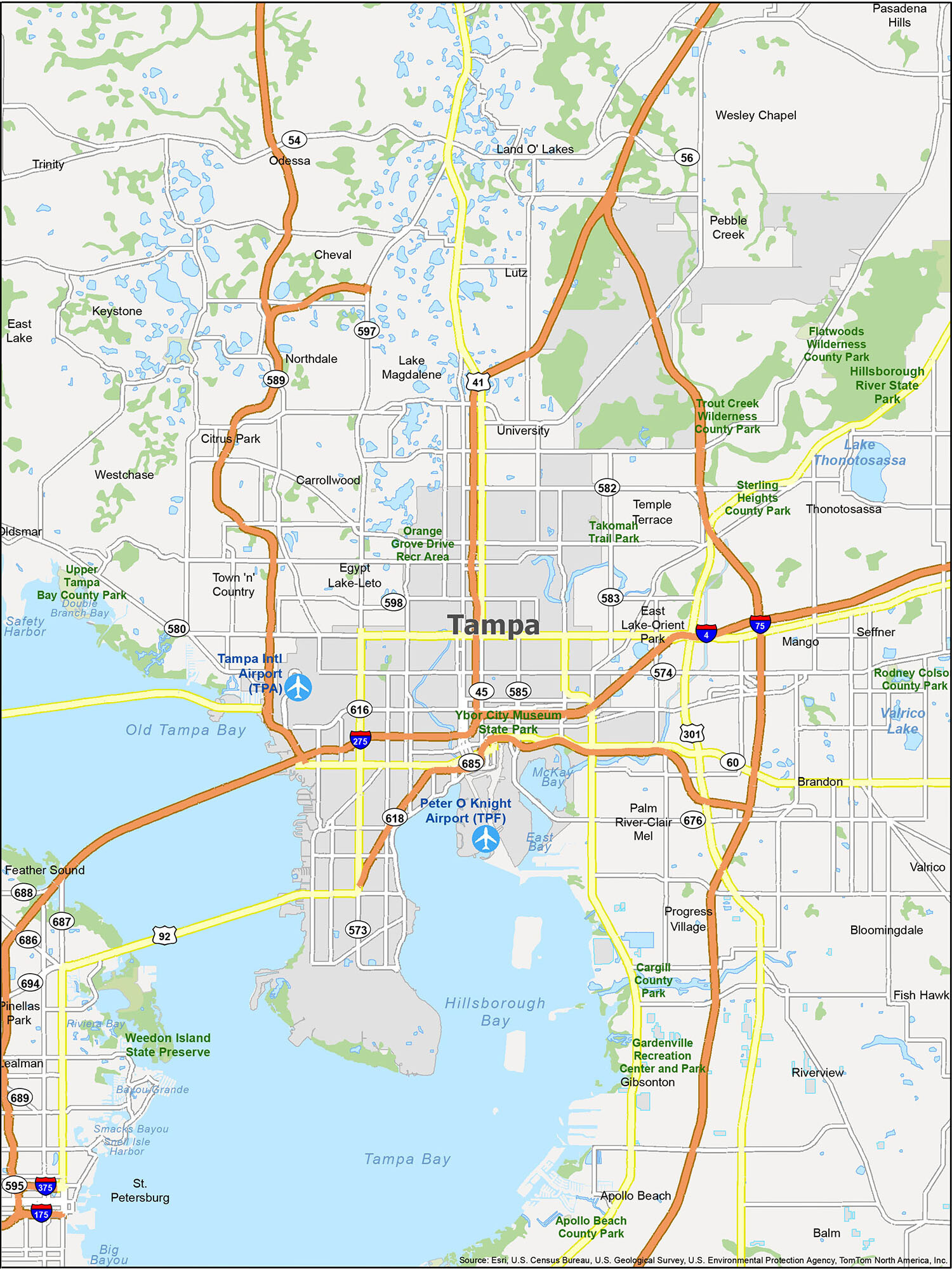 Map Of Tampa Florida And Surrounding Cities - Cassie Anjanette