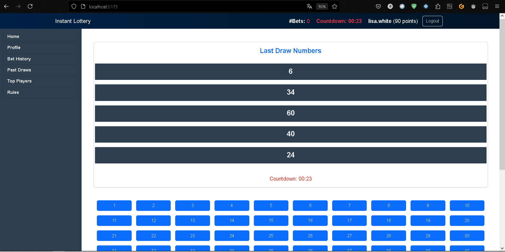 Lottery page 