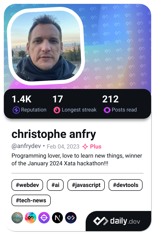 christophe anfry's Dev Card