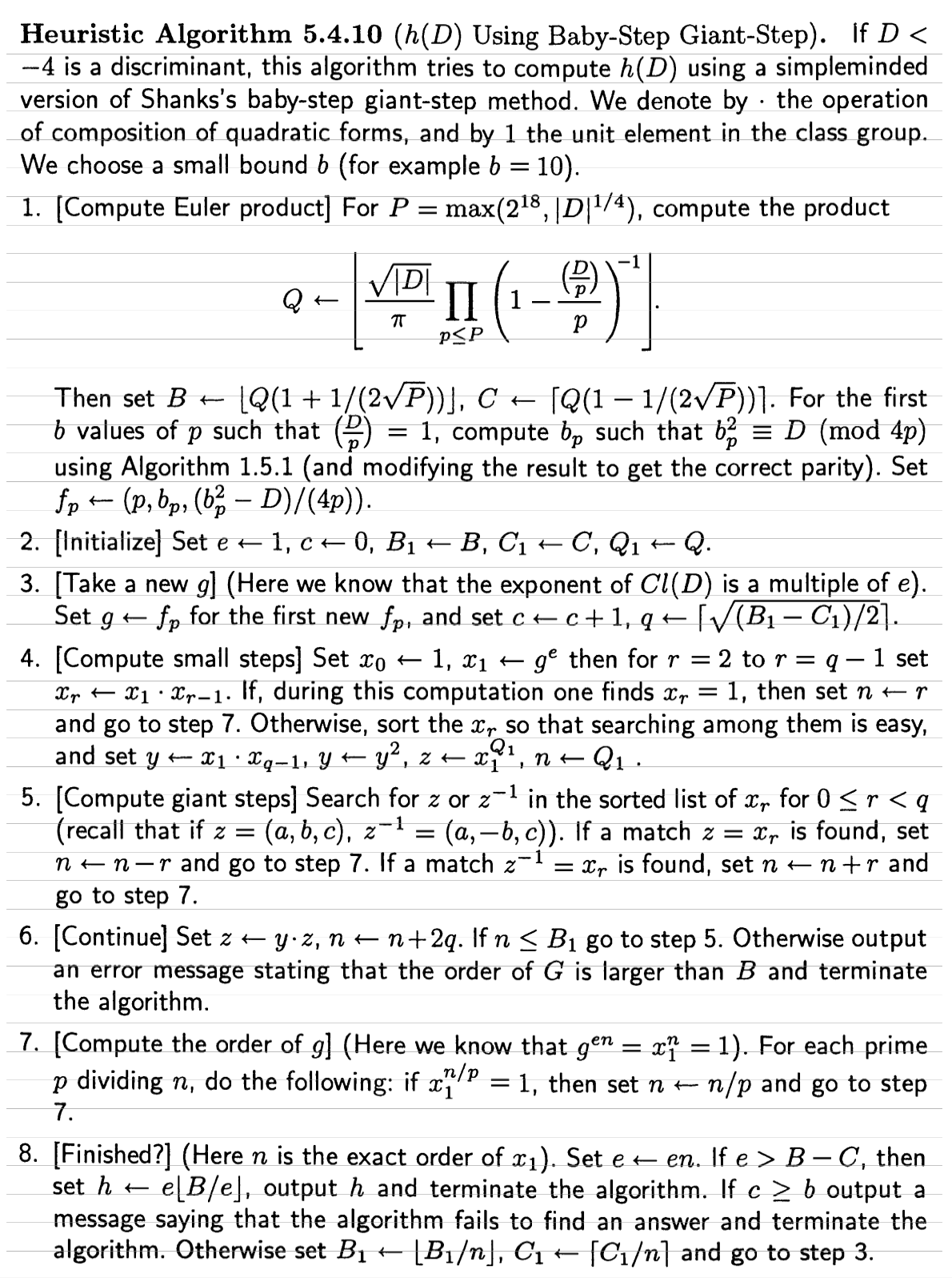 Heuristic Algorithm 5.4.10