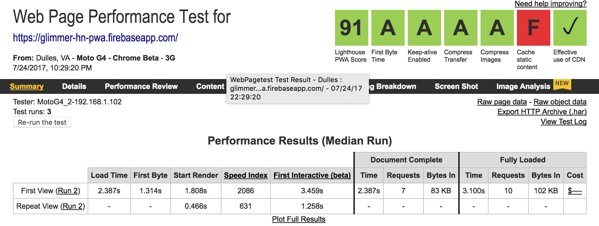 webpagetest