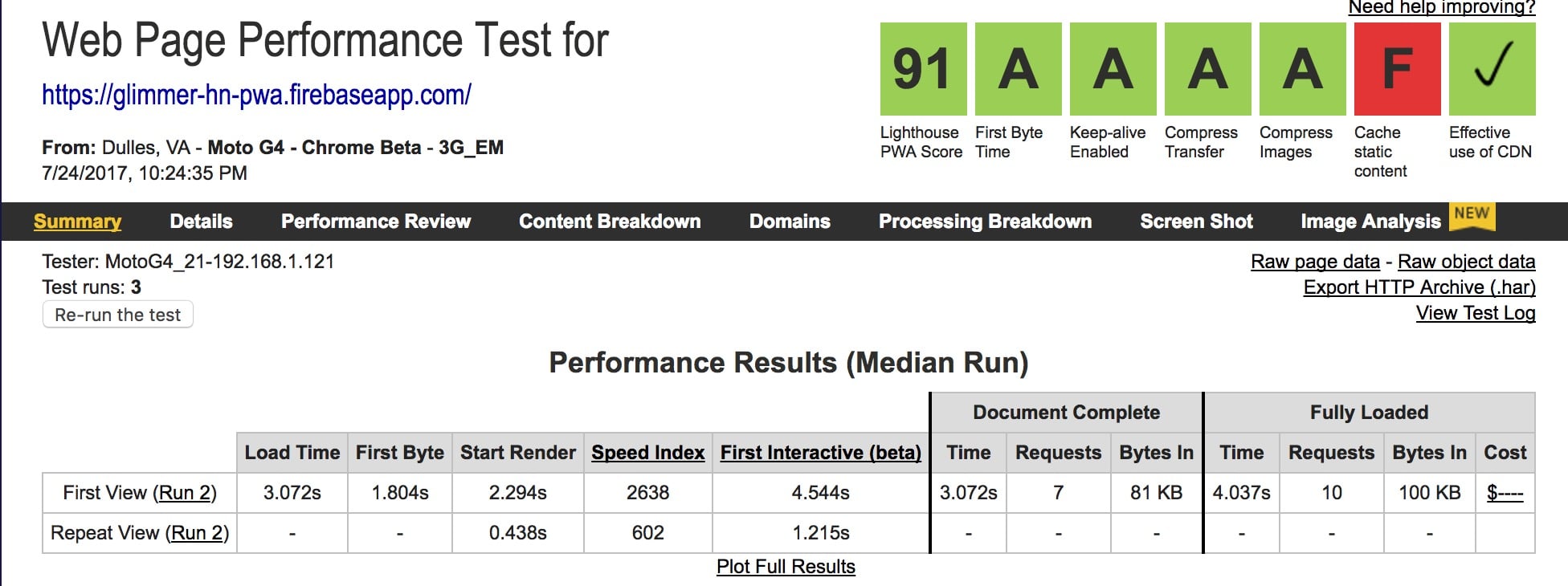 webpagetest