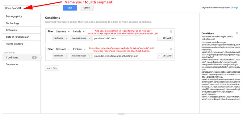 Google Analytics - Adding Segments to Stop Ghost Spam