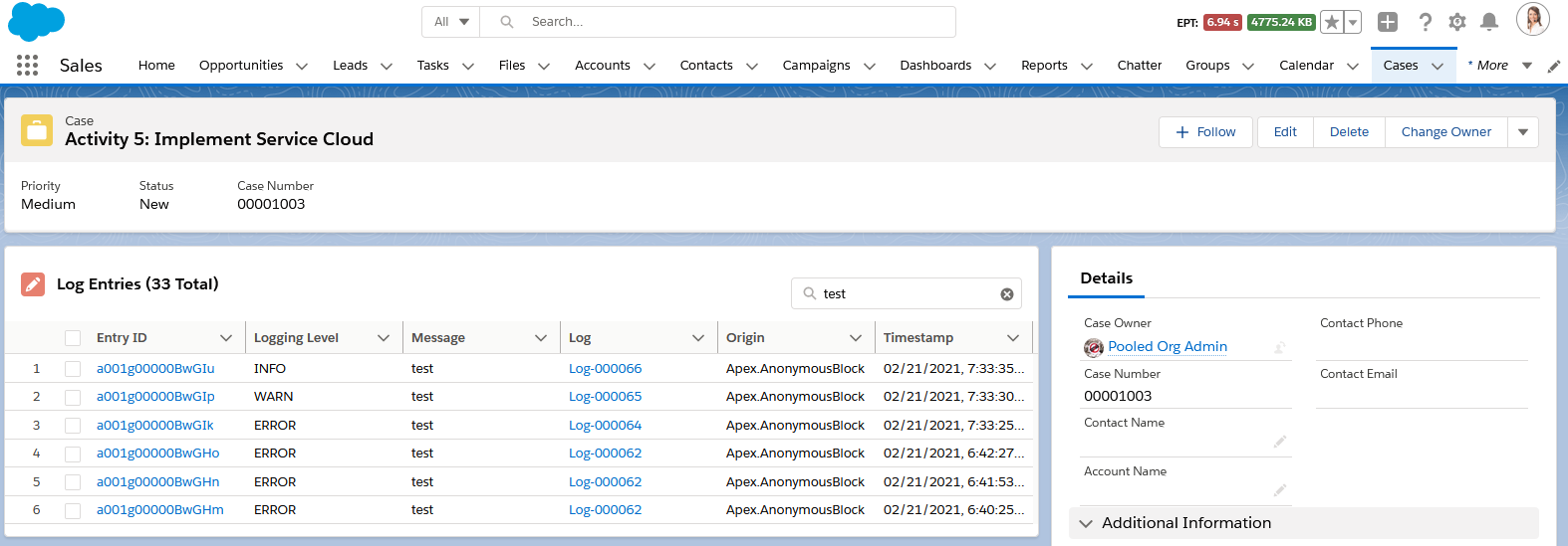 Related Log Entries