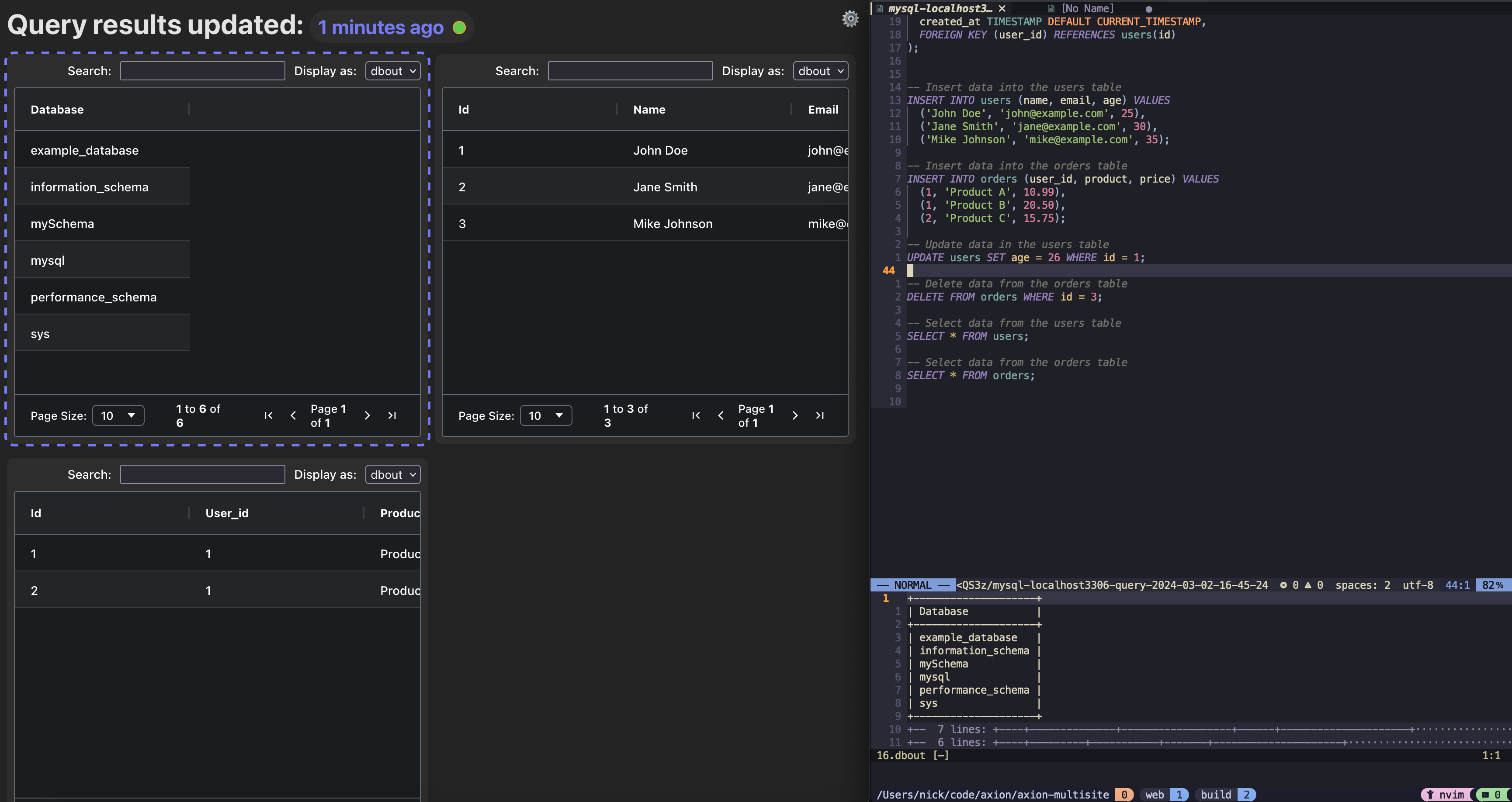 Mysql example