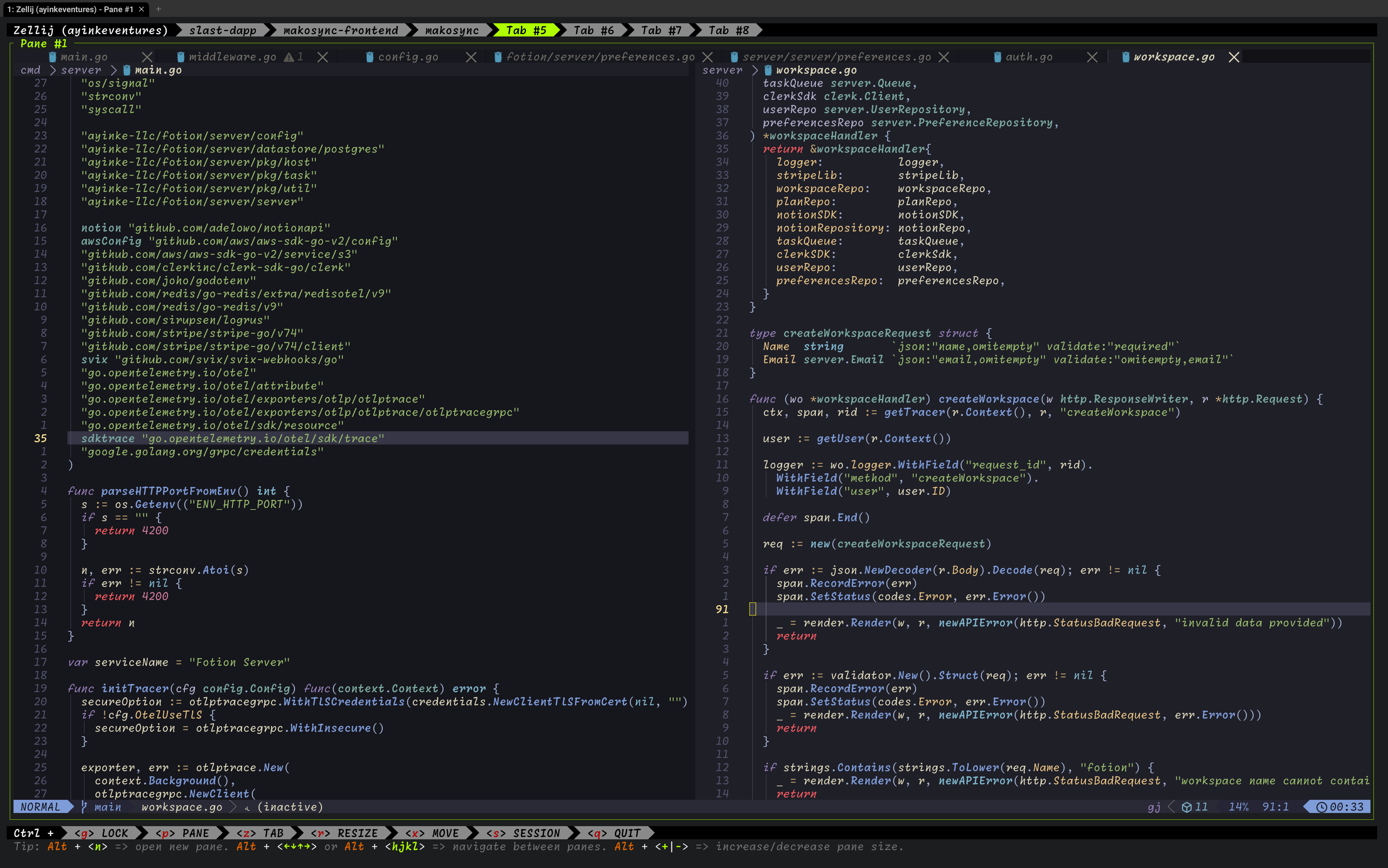 terminal looks like this