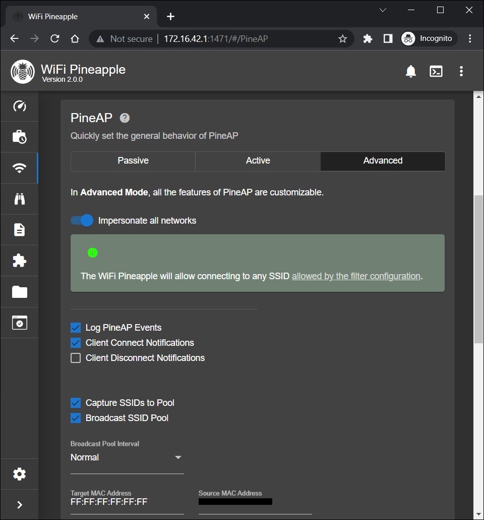 PineAP Settings