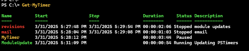 Get-MyTimers