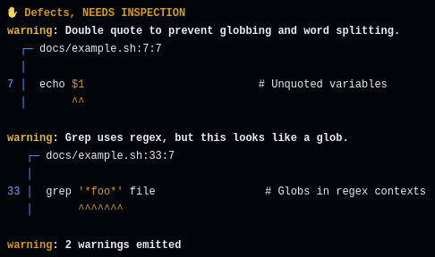 sarif-fmt output example