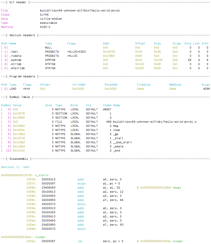 RISC-V disassembly screenshot