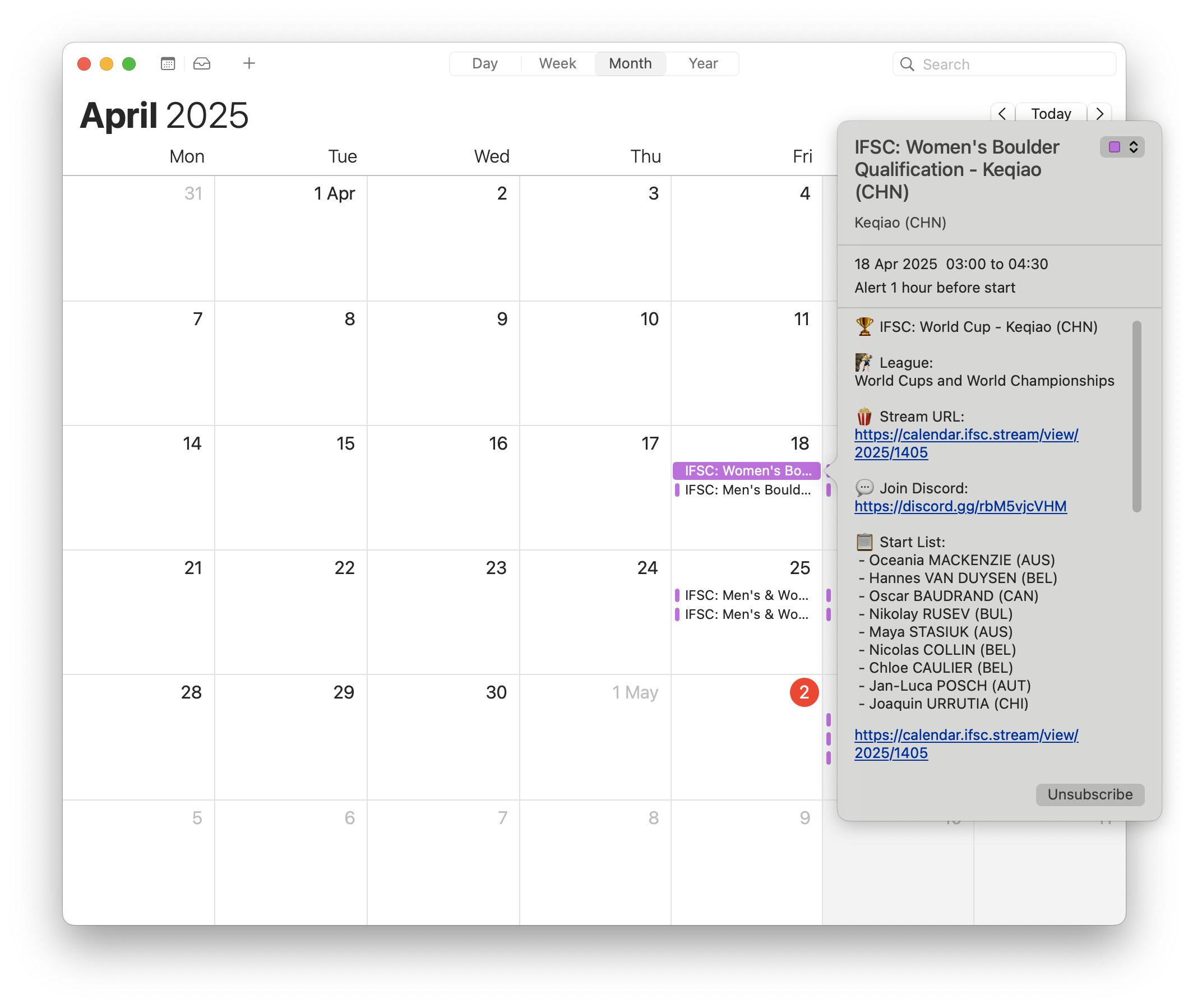calendar