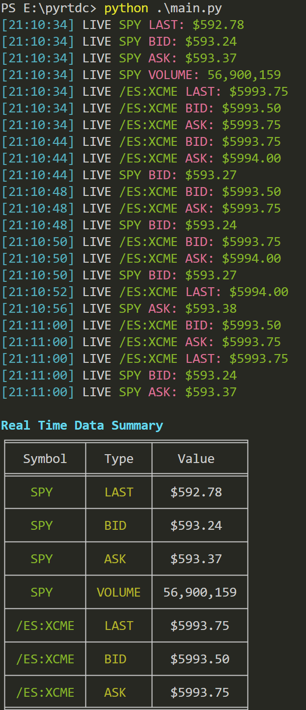 RTD Client Screenshot
