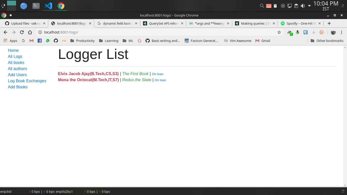 Logger List Page