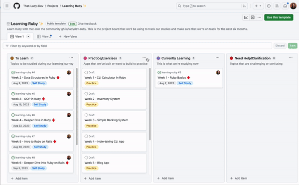 updating colors and description fields from the main project view