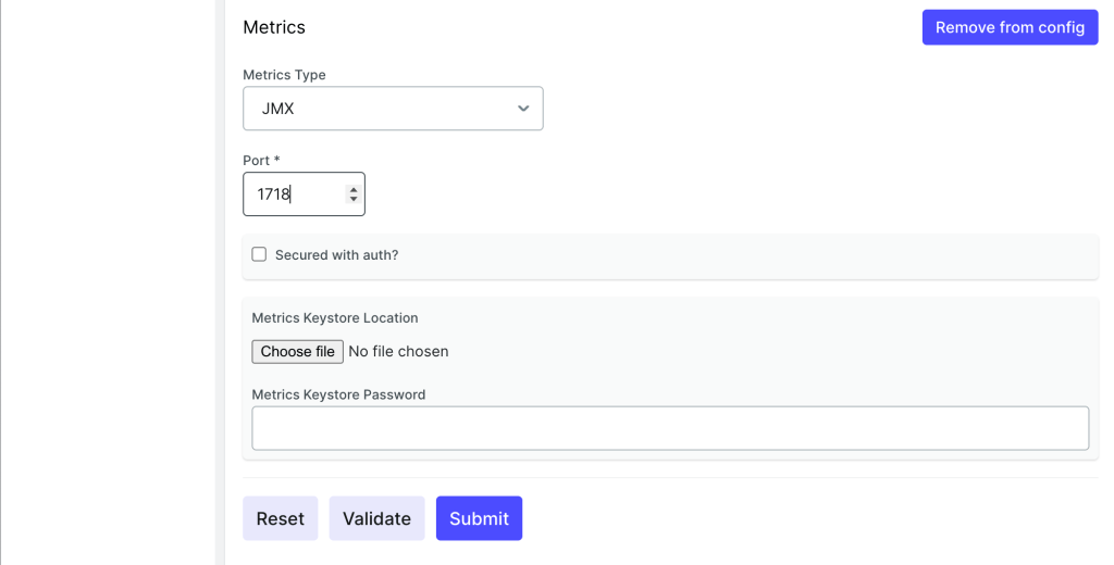 Kafka UI menu to create a new cluster jmx-exploit pointing to host.docker.internal:9093