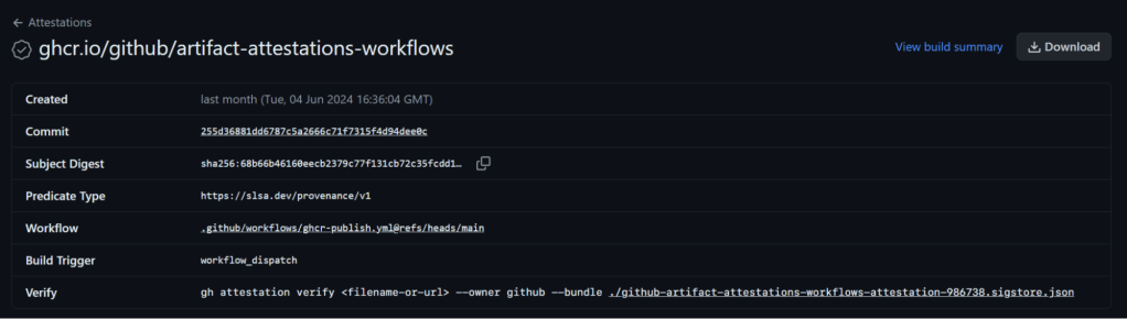 Attestation output