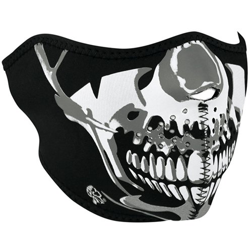 Zan Headgear Neoprene Chrome Skull Face Mask