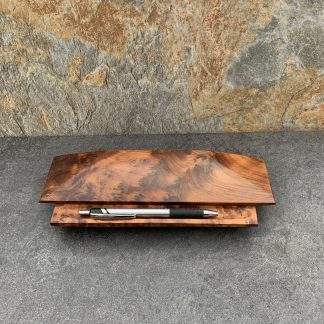 Desk Valet in Polished Burled Wood