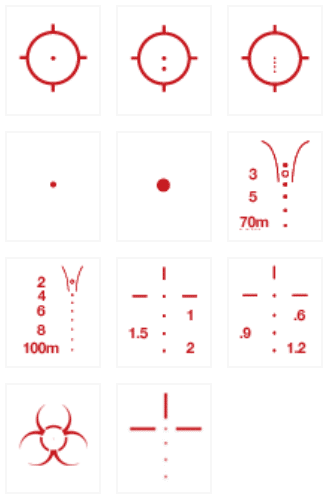 Eotech Holographic Sight Reticle Options