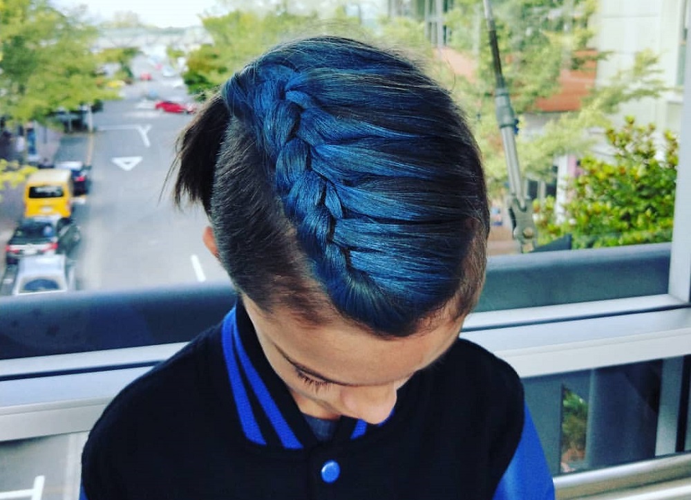 boy's blue braid