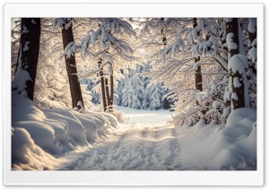 Snowy Path, Winter Ultra HD Wallpaper for 4K UHD Widescreen Desktop, Lockscreen, Screensaver, TV, Tablet, Smartphone