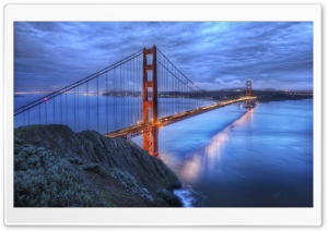 The Golden Gate Bridge At Dusk Ultra HD Wallpaper for 4K UHD Widescreen Desktop, Lockscreen, Screensaver, TV, Tablet, Smartphone