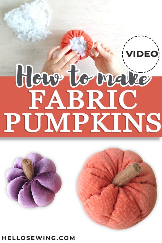 How to make fabric pumpkins Pinerest pin