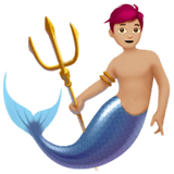 Merperson Emoji with Medium-Light Skin Tone, Apple style