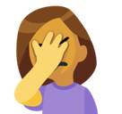 Woman Facepalming Emoji, Facebook style