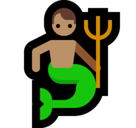 Merman Emoji with Medium Skin Tone, Microsoft style