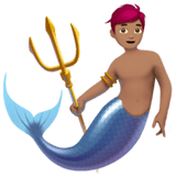 Merman Emoji with Medium Skin Tone, Apple style